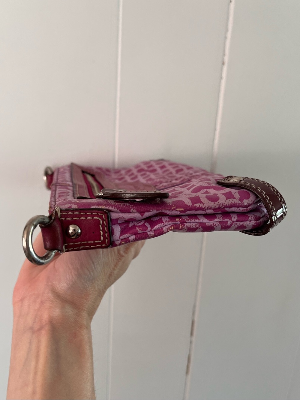 Coach Penelope Op Art Wristlet Clutch Y2K Pink Purple Poppy Mini Bag No Strap - Picture 5 of 16